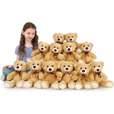 Teddy Bear Stuffed Animal Bulk 12 Packs, 14'' Teddy Bears Bulk for Baby Shower