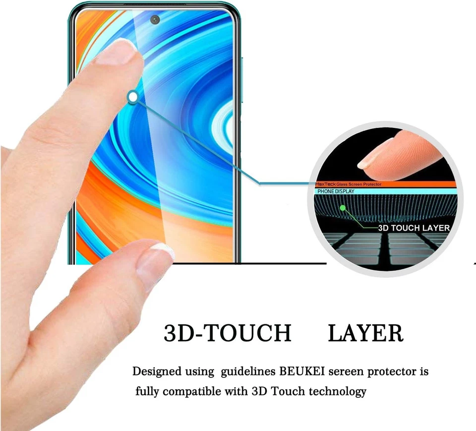 3 Pack Tempered Glass Screen Protector for Xiaomi Redmi Note 9S / 9 Pro 5G,...  - Image 3 of 4