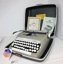 SMITH-CORONA VTG Sterling Typewriter Portable Gray Olive Hardshell - Keys Stick thumbnail