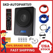 10" 600W Slim Under-Seat Subwoofer Powered Car Truck Sub w/ Amp Kit Speaker B4W2