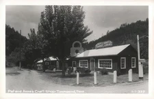 Townsend TN Pat & Anna's Craft Shop & Tourist Cabins 1 RPPC Postcard COPY