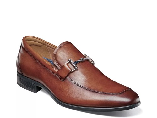 Florsheim Zaffiro Moc Toe Bit Loafer Dress Shoes Cognac Leather Men's Size 10.5M