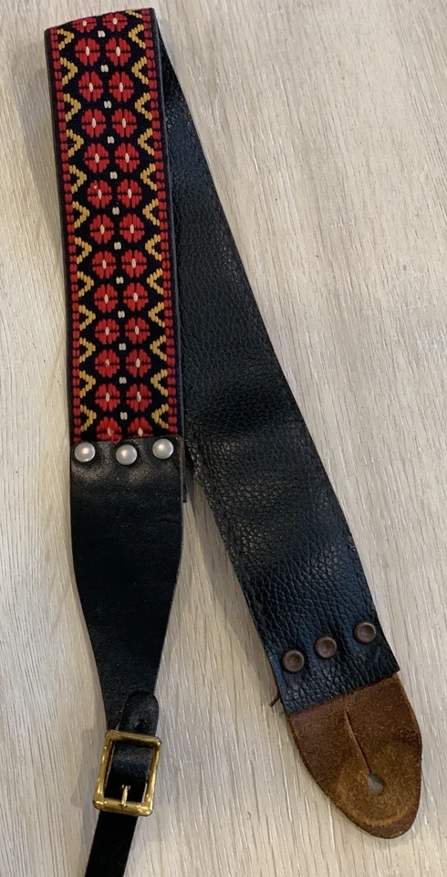 Correa de guitarra tejida Ventura Bruno & Son años 60 rara de colección hecha en EE. UU. Foto 2 de 3