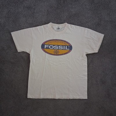 Vintage 90s Fossil T-Shirt Single Stitch Authentic Logo Made in USA - Large 