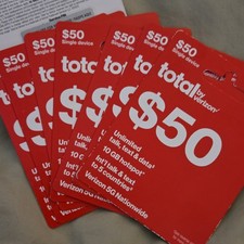 Total by Verizon 50 Prepaid Card Unlimited Talk Text Data 10GB Hotspot Intl 5G