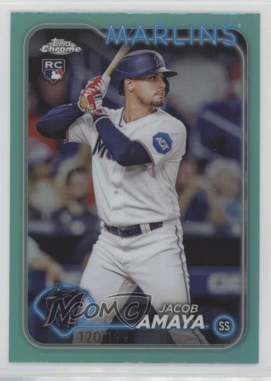 2024 Topps Chrome Aqua Refractor 120/199 Jacob Amaya #92 Rookie RC 17wc