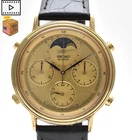 Vintage 1983 [NEAR MINT] SEIKO 7A48-702A Chronograph Moon Phase Gold Qz Watch JP