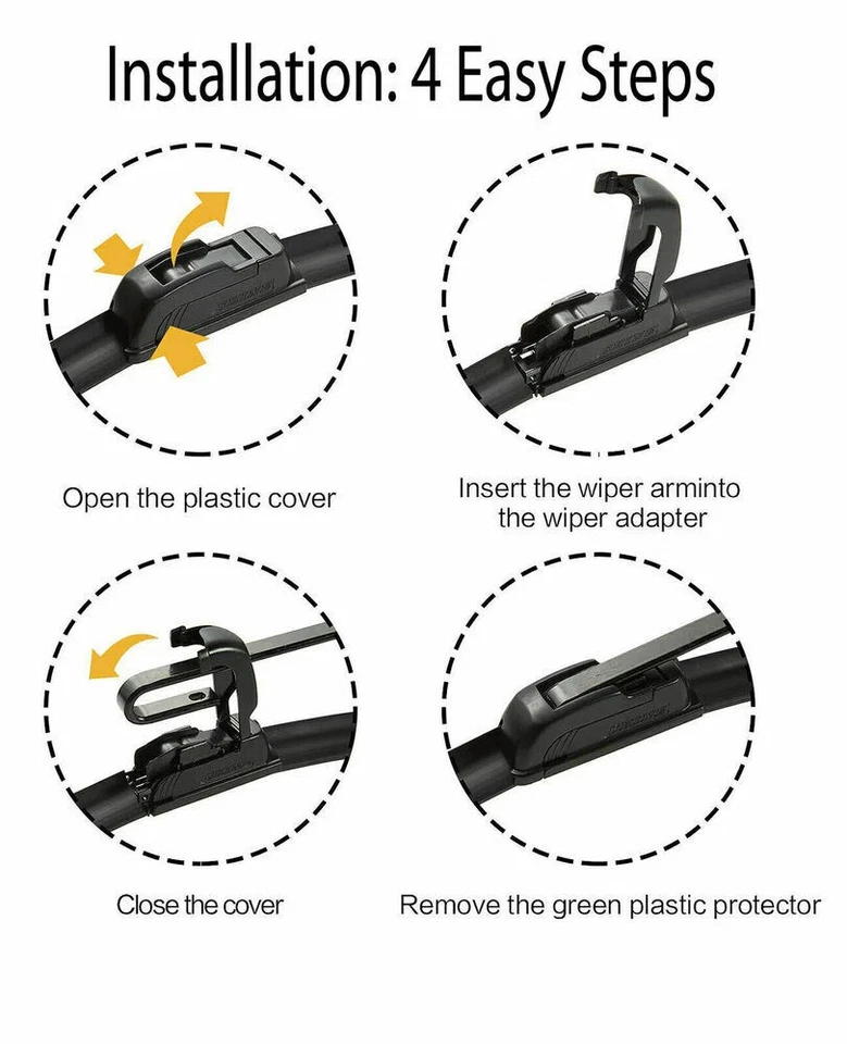 Front Windshield Wiper Blades Set for GMC Sierra 1500 2500HD 3500HD 2007-2018 Foto 2 de 4