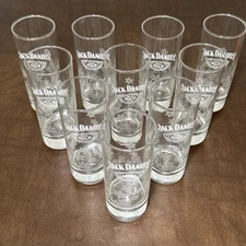 Lot Of 10 Jack Daniels Highball Etched Snowflake Christmas Glasses Old No 7 6"