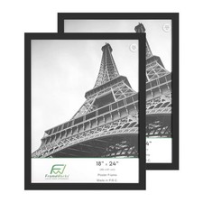 18  x24  Wooden Poster Frame, Classic Black Matte Edged Frames w/Shatterproof ...
