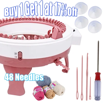 48 Needles Knitting Machine Round Hand Weaving Loom DIY Scarf Hat Kids Toy