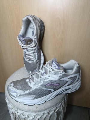 Brooks Adrenaline GTS 5 Laufschuhe Gr. 42,5 Herren Grau Weiß Sportschuhe Vintage