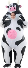NEW Kids Inflatable Cow Costume, Funny Blow-up Cow Suit for Halloween 4-5ft 