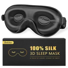 Pure Silk 3D Contoured Sleep Mask for Women, Luxury 100 22 Momme Mulberry Si...