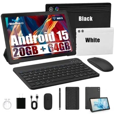 10.1 inch Android 15 Octa-Core Tablet 20GB RAM +64GB With Keyboard/Mouse/Stylus