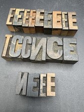 Vintage Wood Letterpress Type Blocks Mixed Letters Printing Blocks Lot Of 19