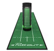 PuttOut Pro Golf Putting Mat GREEN Perfect Your Putting (7.87-feet x 1.64-feet)