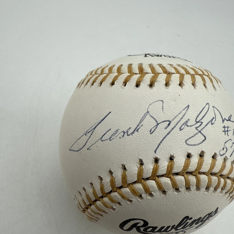 Guante de béisbol Frank Malzone autografiado Rawlings dorado con 57-58-59 GG Insc Foto 2 de 4