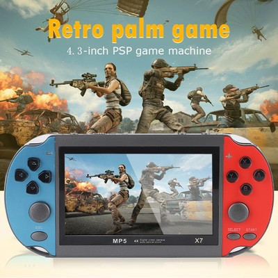 X7 Handheld Spielkonsole 2000+ Spiele MP5 4.3'' Kinder Video Retro Game Consoles