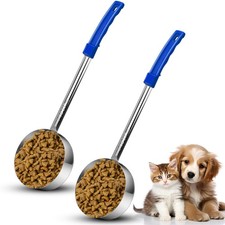 2 Pcs Dog Food Scoop 1 Cup Stainless Steel Measuring Cups Long Handle Pet