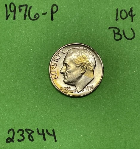 1976 Roosevelt Dime 10c BU Brilliant Uncirculated Mint Set Gold Tone See Pics
