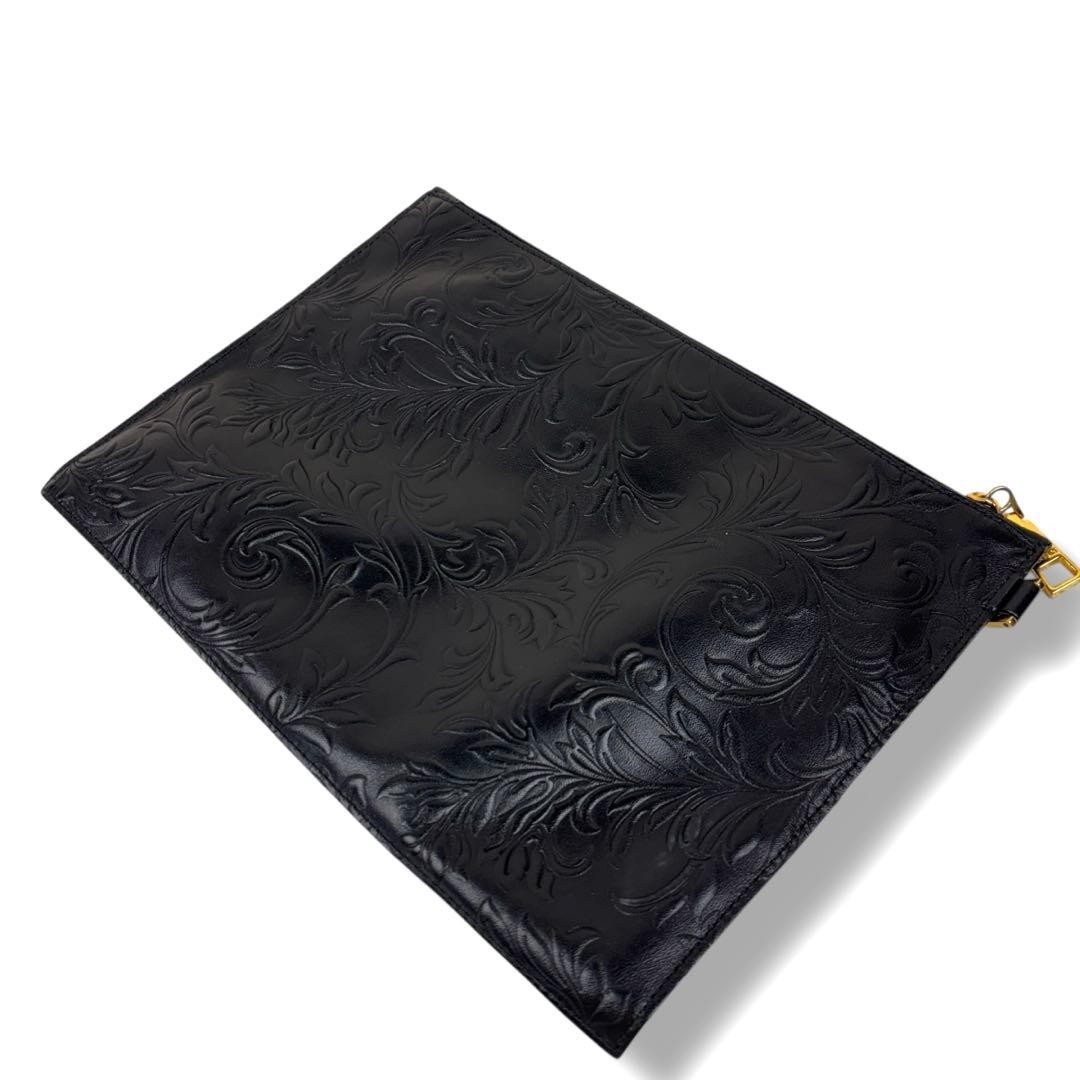 Versace Medusa Barocco Leather Clutch Black Used thumbnail 6