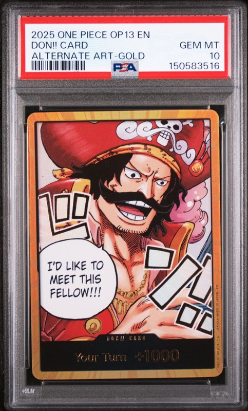 2025 ONE PIECE OP13-CARRYING ON HIS WILL DON!! CARD # ALTERNATE ART-GOLD PSA 10