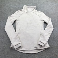 Spyder Pullover Womens Small Beige Mock Neck Fleece Long Sleeve Skiing Top