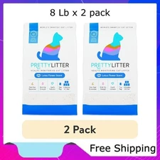 (2 pack) PrettyLitter Health Monitoring Cat Litter, Lotus Flower Scent, 8lb