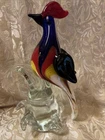 Formia Murano Art Blown Glass Exotic Bird Figurine Italy  11”  Vintage