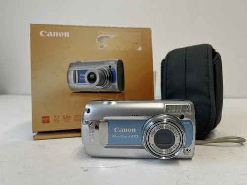 Canon Powershot A470 Digital Camera Boxed With Case & Manuals