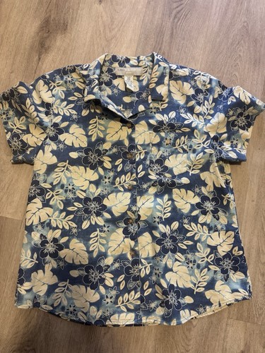 Sag Harbor Sport Hawaiihemd Damen Knopfleiste L blau kurzarm