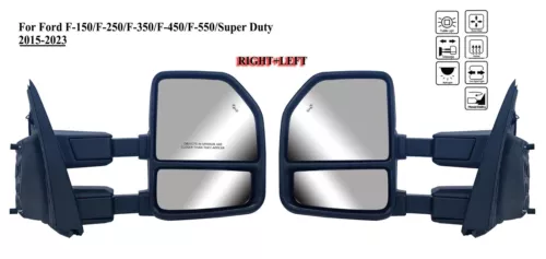 Pair Right+Left Side Door Tow Mirror Power for 15-20 Ford F-150 250 350 450 550