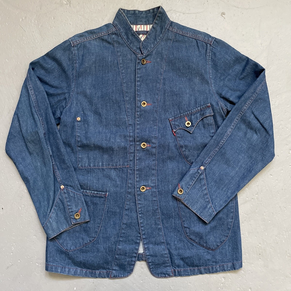 LEVI'S® VINTAGECLOTHING1953TYPEIIJACKET Vintage Levi's Engineer Band Collar Chore Work Jacket 1990s-Y2K