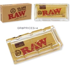 🔥 BRAND NEW RAW CLASSIC PACK DESIGN GLASS RECTANGULAR ASHTRAY 🔥
