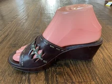 PIKOLINOS Leather Wedge Open Toe Sandals Slides Brown Women's EU 38 US 7.5-8