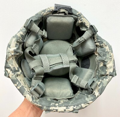 Genuine USGI Ach Mich Combat HELMET With Acu Cover And Front