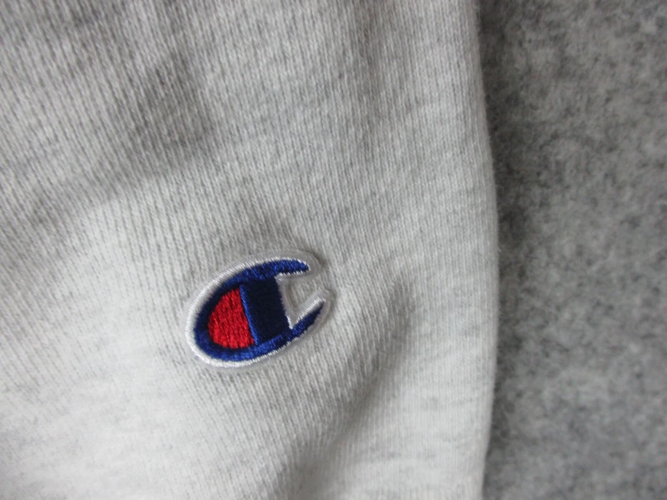 Suéter Champion University Pennsylvania UPenn Hombre Gris Medio Tejido Inverso Y2K Foto 4 de 4