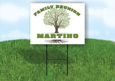 MARTINO FAMILY REUNION GR TREE 18 in x24 in Yard Sign Road Sign with Stand
