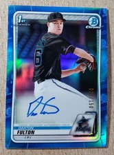 2020 Bowman Chrome Blue Refractor Daxton Fulton Auto /150 Marlins Autograph