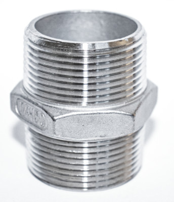 1/2'' Stainless Steel Hex Nipple - SS MNPT Straight Close Nipple #150 - 0.5''