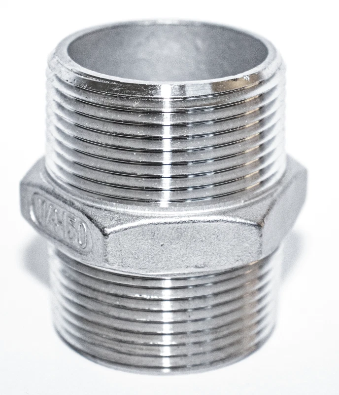 PACK OF 4 - 3/4" Stainless Steel Hex Nipple - SS MNPT Close Nipple #150 - 0.75" - Image 2 of 4