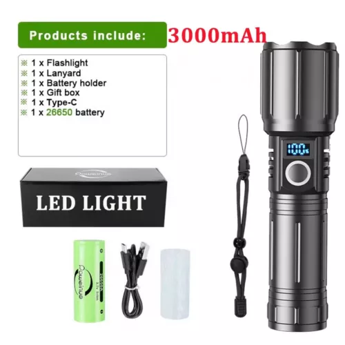 Linterna LED Linterna Telescópica Superbrillante USB Luz Recargable. - Imagen 5 de 13