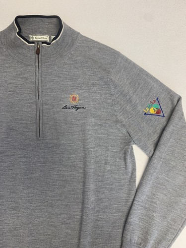 Donald Ross Ben Hogan Golf Sweater Mens M 100% Merino Wool 1/4 Zip LeMaLa - Picture 12 of 13