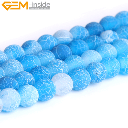 Natural Matte Aquamarine Mookaite Round Loose Spacer Jewellery Making Beads 15" - Picture 525 of 534