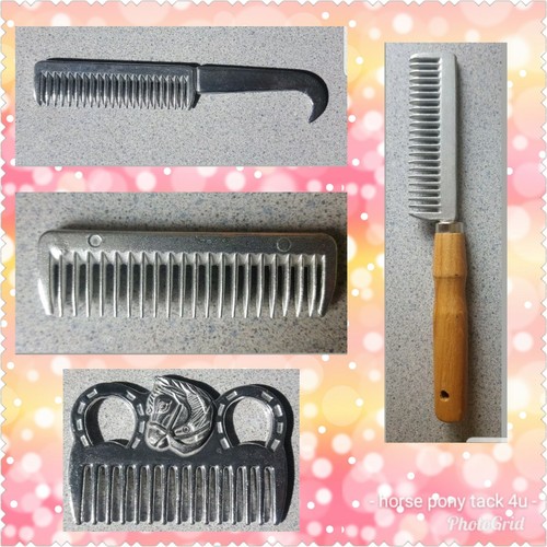 4 STYLES TRADITIONAL METAL PULLING COMB / MANE COMBS for horses ponys