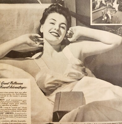 1941 Pullman Railway Train Travel Advertisement Beautiful 40s Woman DWNN12