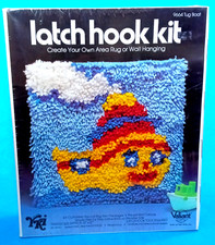 Latch Hook Tug Boat Kit Area Rug YKI Valiant Crafts 9664 12x12 Wall Hanging VTG