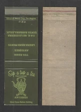 SIP A TUP A TEA TEA ROOM ANTIQUES SANTA BARBARA CALIF MATCHBOOK COVER