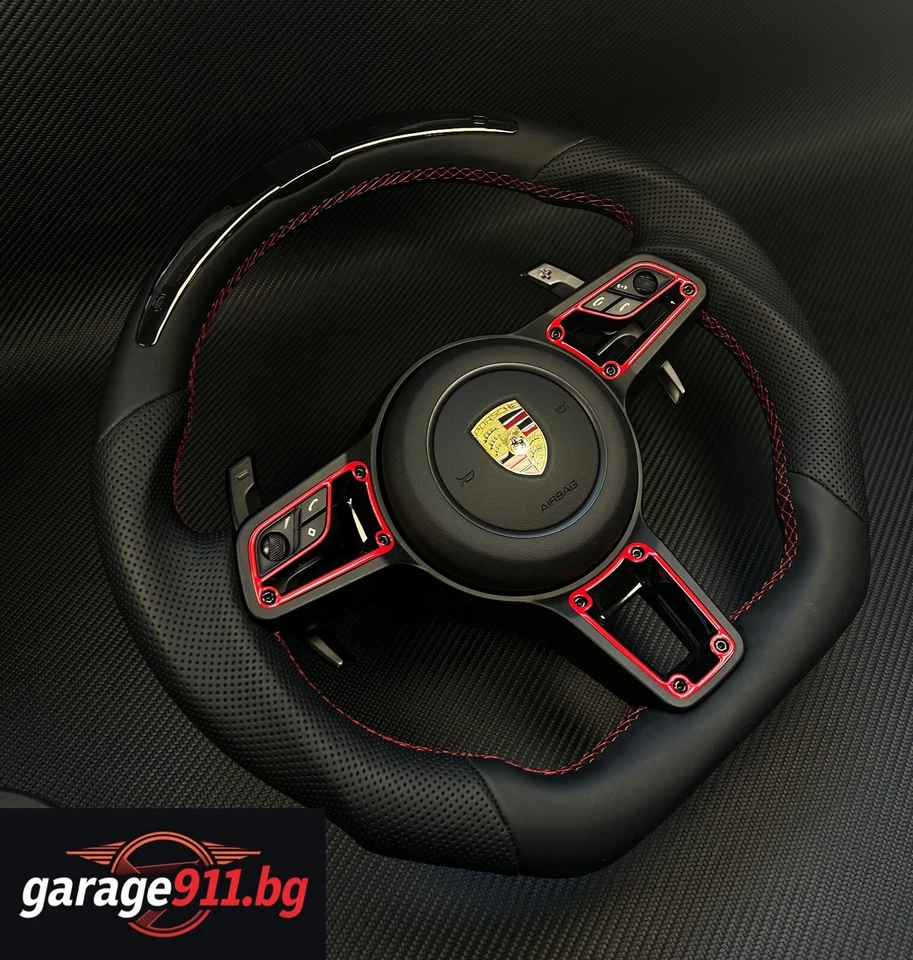 Porsche Flat Bottom LED Steering Wheel GT3 911 Cayman Boxter 991 997 981 987 958 - Image 4 of 4